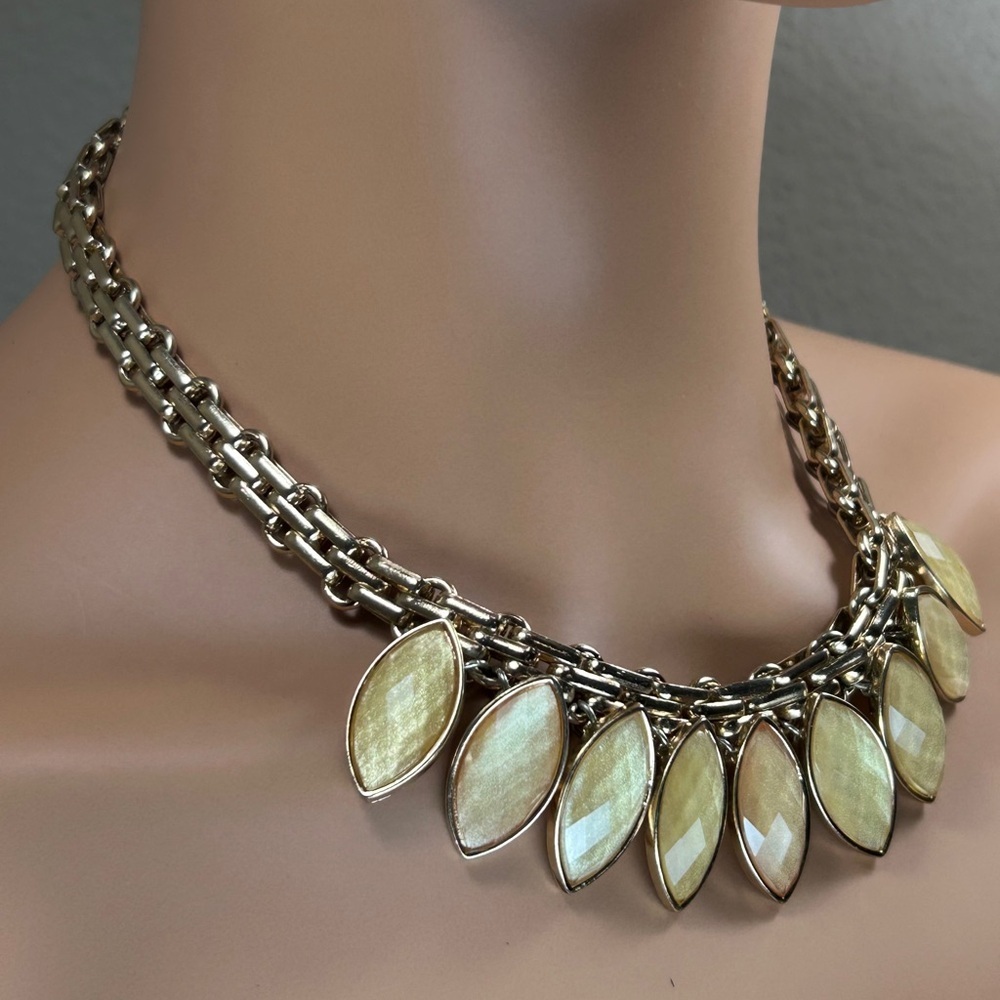 The Limited Luminous Gold Necklace Iridescent Stone Accents